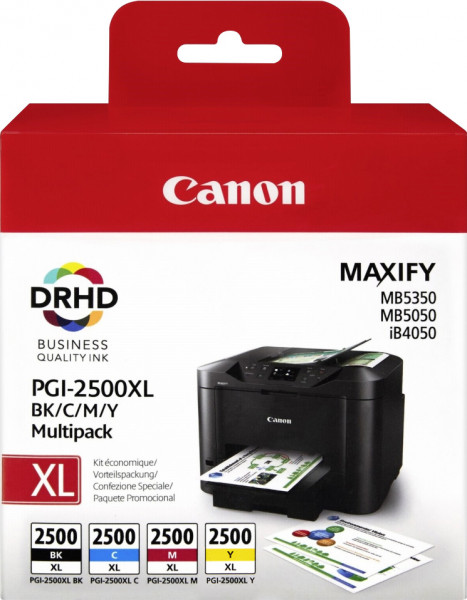 Canon PGI-2500XL [9254B004] HC MultiPack (9254B001+9265B001+9266B001+9267B001) schwarz+cyan+magenta+gelb Tinte