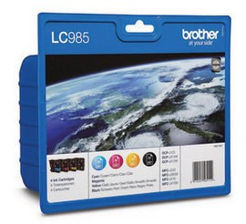 Brother [LC-985VALBP] MultiPack (LC-985BK+LC-985C+LC-985M+LC-985Y) schwarz+cyan+magenta+gelb Tinte