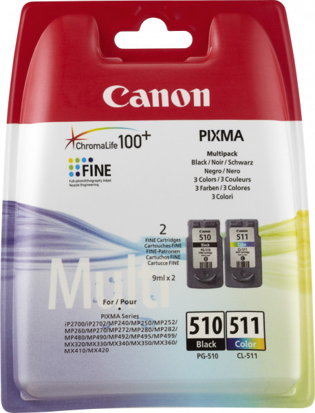 Canon PG-510+CL-511 [2970B010] MultiPack (2970B001+2972B001) black+color Tinte