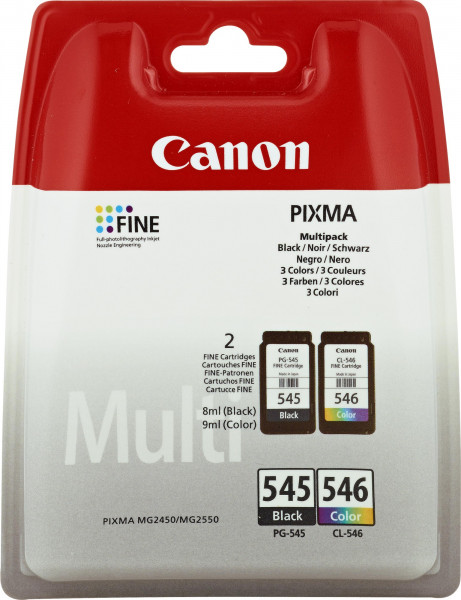Canon PG-545+CL-546 [8287B005] MultiPack (8287B001+8289B001) schwarz+color Tinte