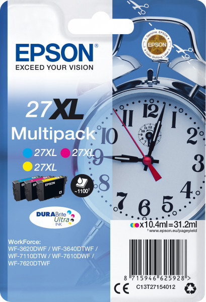 Epson 27XL [C13T27154012] HC MultiPack (T2712+T2713+T2714) cyan+magenta+yellow Tinte