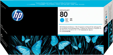 HP 80 [C4821A] cyan Druckkopf & Druckkopfreiniger