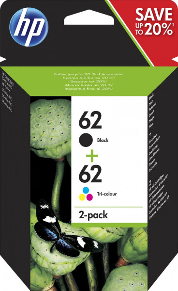 HP 62 [N9J71A] MultiPack (C2P04A+C2P06A) black+color Tinte
