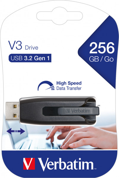 VERBATIM V3 Drive [49168] grau, USB 3.0 Stick 256GB