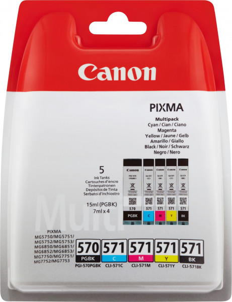 Canon PGI-570PGBK+CLI-571 [0372C004] MultiPack (0372C001+0385C001+0386C001+0387C001+0388C001) black+black+cyan+magenta+yellow Tinte