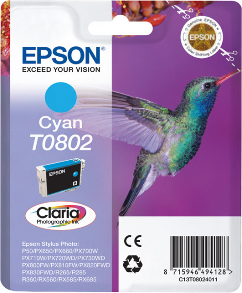 Epson T0802 [C13T08024011] cyan Tinte