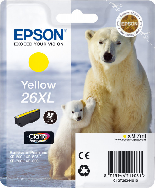 Epson 26XL [C13T26344012] HC gelb Tinte