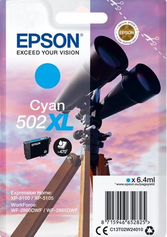 Epson 502XL [C13T02W24010] HC cyan Tinte
