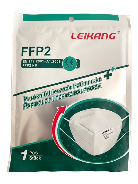 FFP2-Maske Leikang [MNSM-FFP2-CE2163] mit CE, einzeln foliert, 20er VE